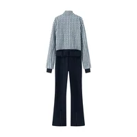 Women's Jumpsuit 2026 Spring New Style – Patchwork Long-Sleeve Belted Warm Ski Cotton Jumpsuit Trendy and Fashionable - Image 2