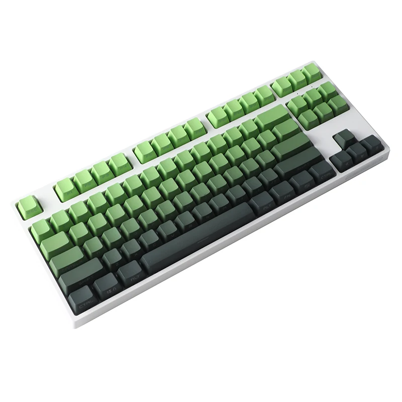 Matcha Gradiente Keycaps Backlit Verde Keycap Transparente Perfil Oem Lado Pbt Tampa de Impressão Superior para Teclados do Interruptor mx Gk61 67 - Imagem 6
