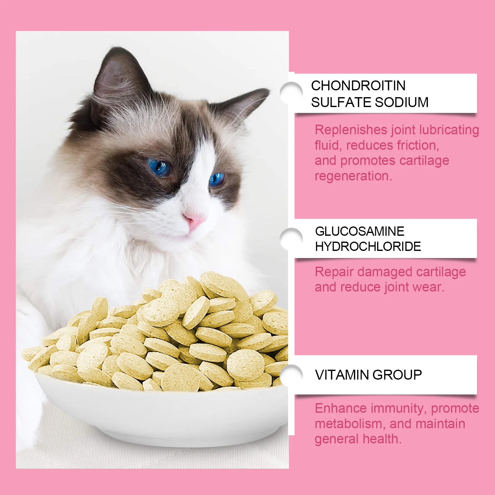 Cat Joint Health Supplement-Turmeric Extract & Chondroitin Sulfate, Clinically Proven for Limping Relief