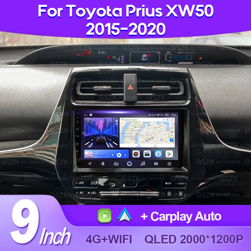 変換 トヨタ プリウス ZVW50 Androidナビ 9インチ CarPlay トヨタ50プリウス前期後期AndroidナビディスプレイオーディオCarPlay