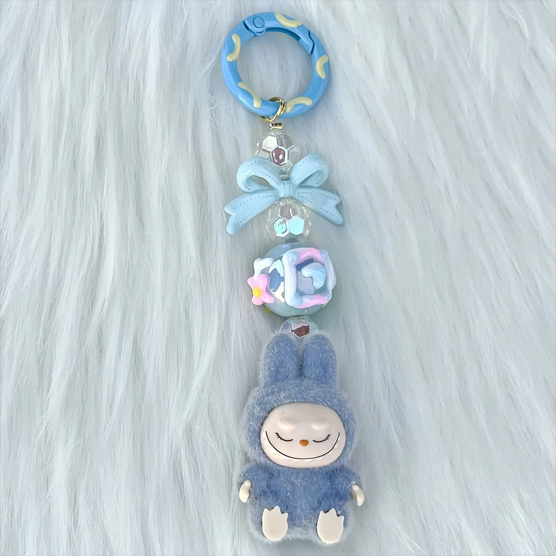 Christmas Labubu Kawaii Particles Keychain Bag Cell Phone Charm Key Chain Christmas gift plush keychain key chain bunny keychain balloon dog keychain