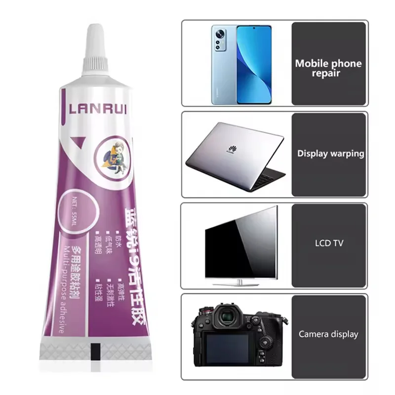 1Pcs LANRUI i9 Black/Transparent Active Soft glue for cell phone laptop TV LCD screen Back cover repair glue Waterproof sealant 5