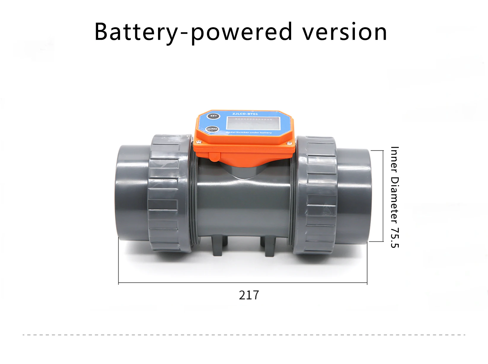 Digital Flow Meter LCD Display Irrigation Wastewater Inline Turbine Flow Sensor