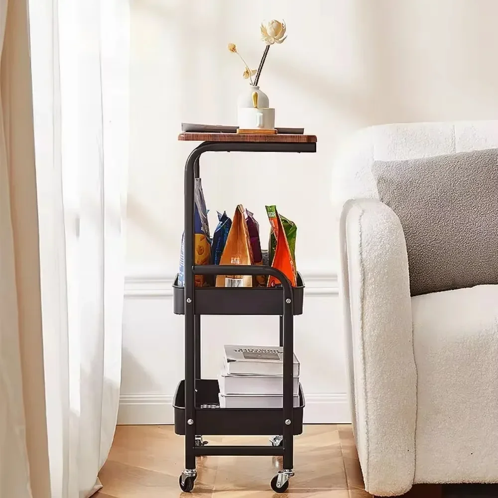 Storage Cart High-capacity Waterproof Rustproof Home Multi-layer Trolley With Wheels Strong Load-bearing Capacity Rolling Cart
