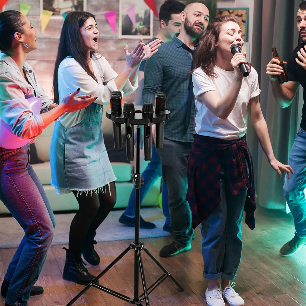 8슬롯 마이크 스탠드 마운트 분리형 멀티 마이크 랙 내마모성 마이크 정리 및 디스플레이 홀더 마이크 액세서리