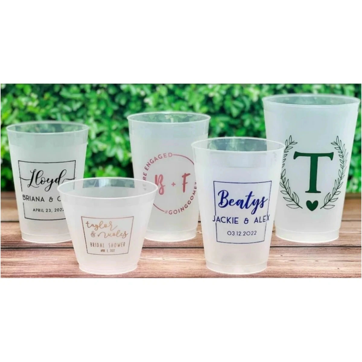 

Personalized Shatterproof Cups, Frosted Party Cup, Personal Monogram Cups, Wedding Party Cups, Wedding Favors, Modern Monogram F