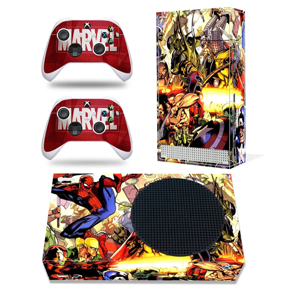 Marvel Iron Man Spiderman Skin Sticker Decal Cover for Xbox Series S Console and 2 Controllers Xbox Series S Skin Sticker Vinyl 