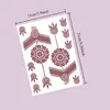 Waterproof Henna Tattoo Stickers for Women Flower Instant Fake Tattoo for Hand Temporary Tattoos for Wedding Party Festival 6