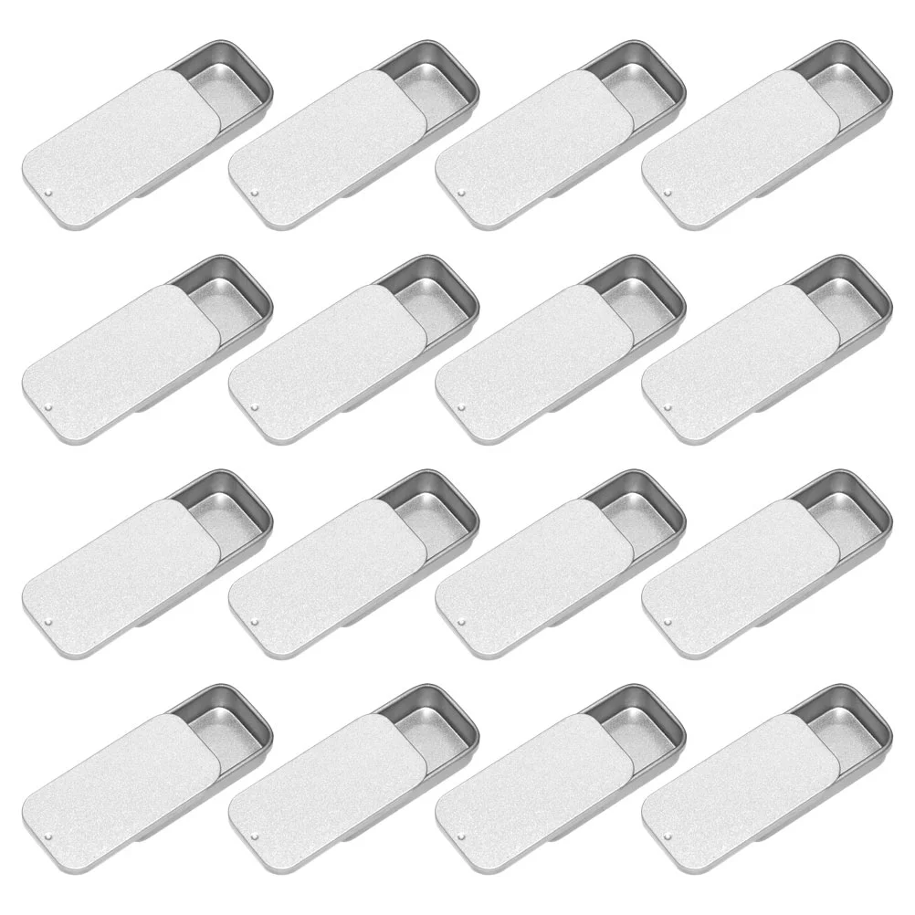 

16 Pcs Push-pull Box Balm Small Candy Boxes Storage Sweets Multi-function Tinplate Metal