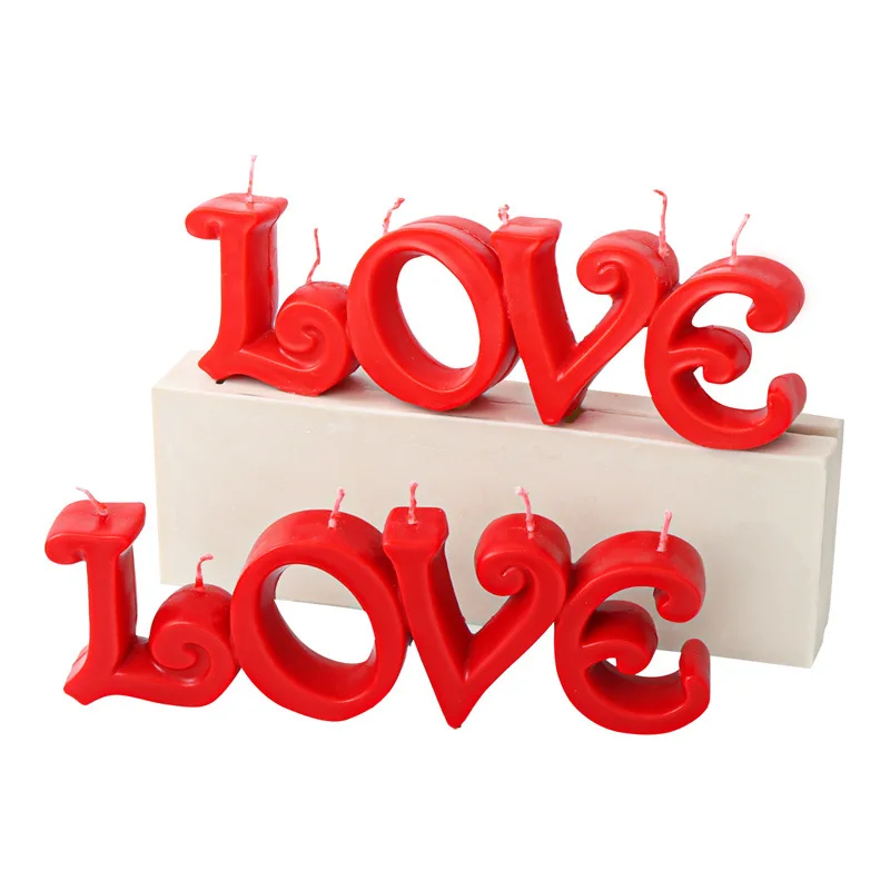 3D LOVE Candle Silicone Mold for Handmade Chocolate Decoration Gypsum
