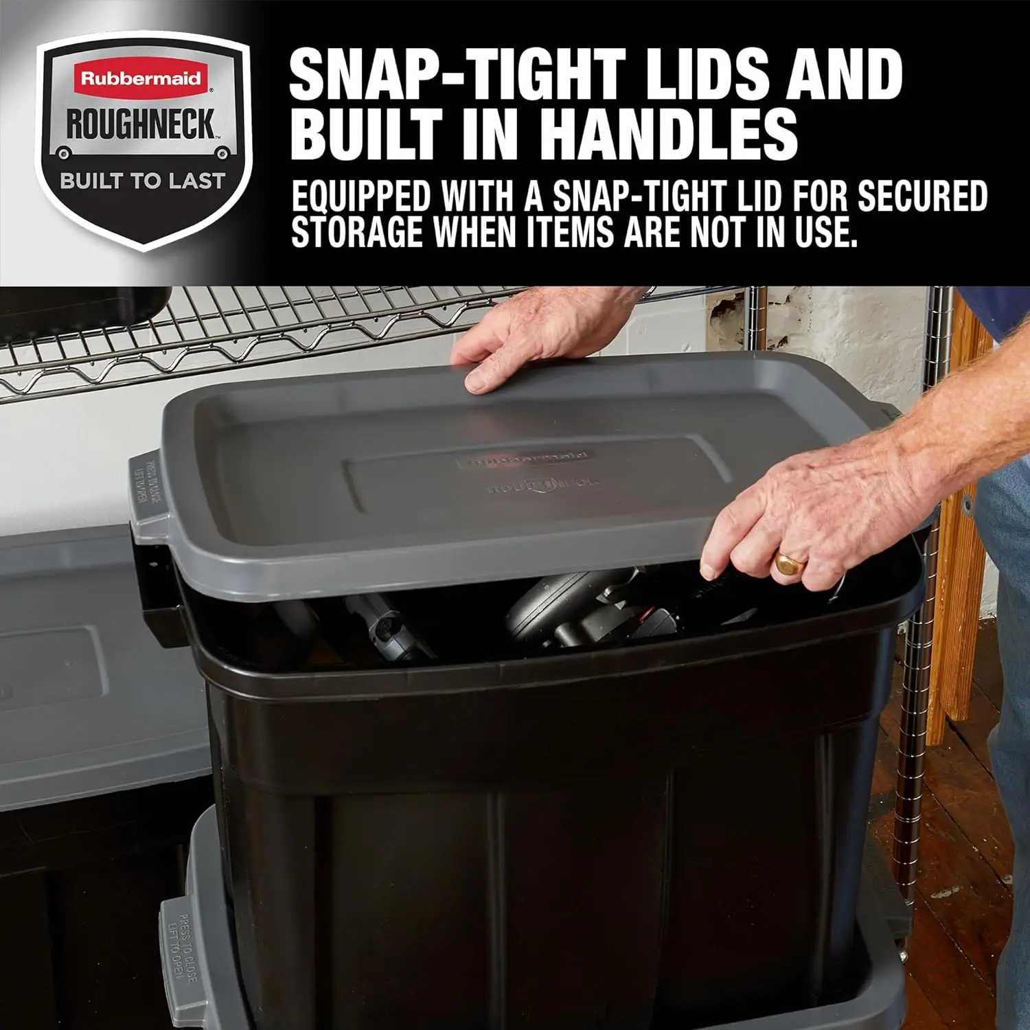 Rubbermaid Roughneck️ Storage Totes, Durable Stackable Storage