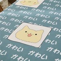Cartoon Animal Flat Sheet, Kawaii Cat Pig Print Bed Sheet Set for Girls Teen Room Decor Microfiber Bed Cover with 2 Pillow Cases 4