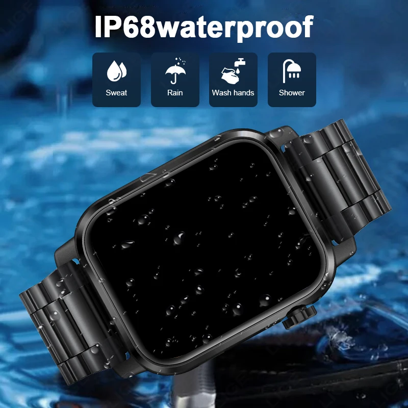 LIGE New 1.85 inch 3D Dynamic Screen Smart Watch Men Bluetooth Call AI Voice Bracelet Waterproof Sport Health Monitor Smartwatch 4
