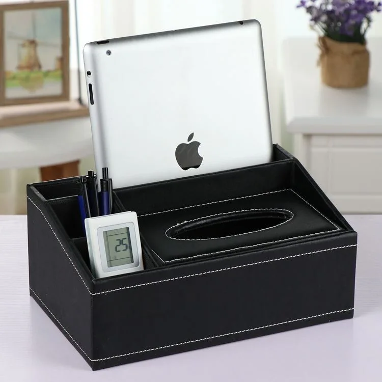 

Creative Home Supplies Multifunctional Tissue Box Desktop Remote Control Storage Box Leather Drawout Paper Box L OGO Wholesale