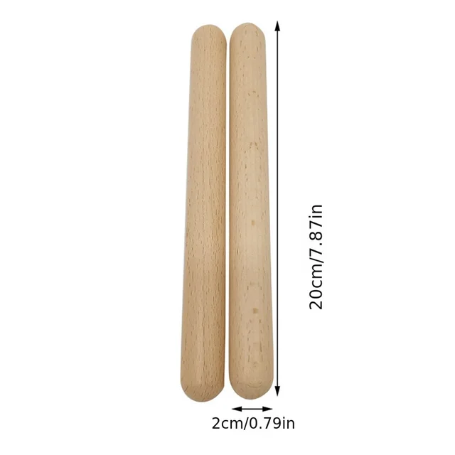 Clave In Legno Naturale - 8 Coppie Da 20cm Per Ritmo E Percussione, Perfette Per Bambini E Adulti - Foto 12