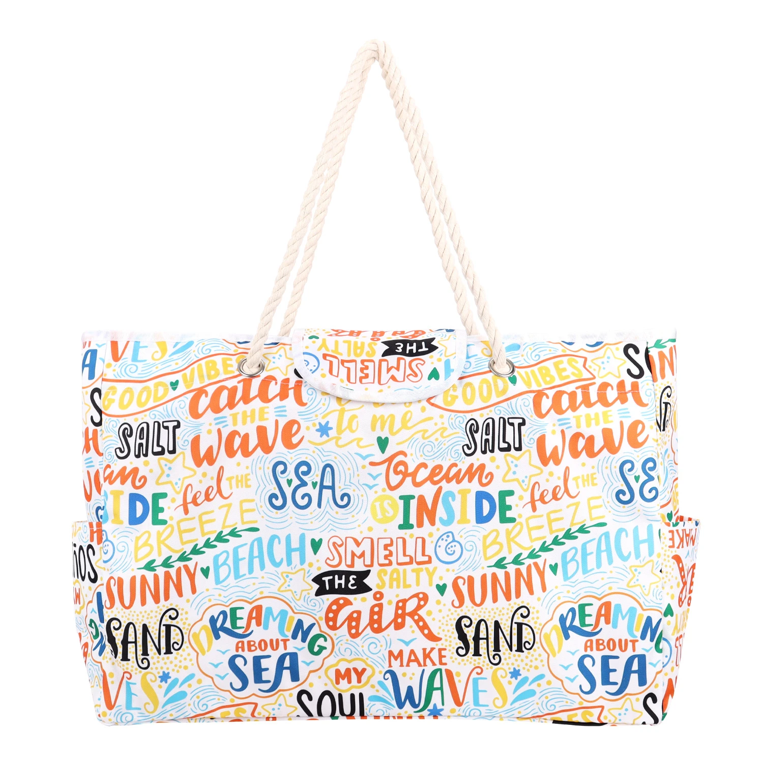 Unisex Beach Bag Travel Cartoon Printing Waterproof Oxford Shoulder