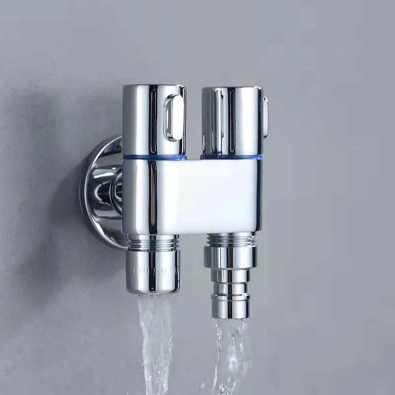 

1PC G1/2 Zinc Alloy Three-way Filling Angle Valve Wall Mount One Into Two Out Water Cleaning Sprayer Bathroom Parts Accessories