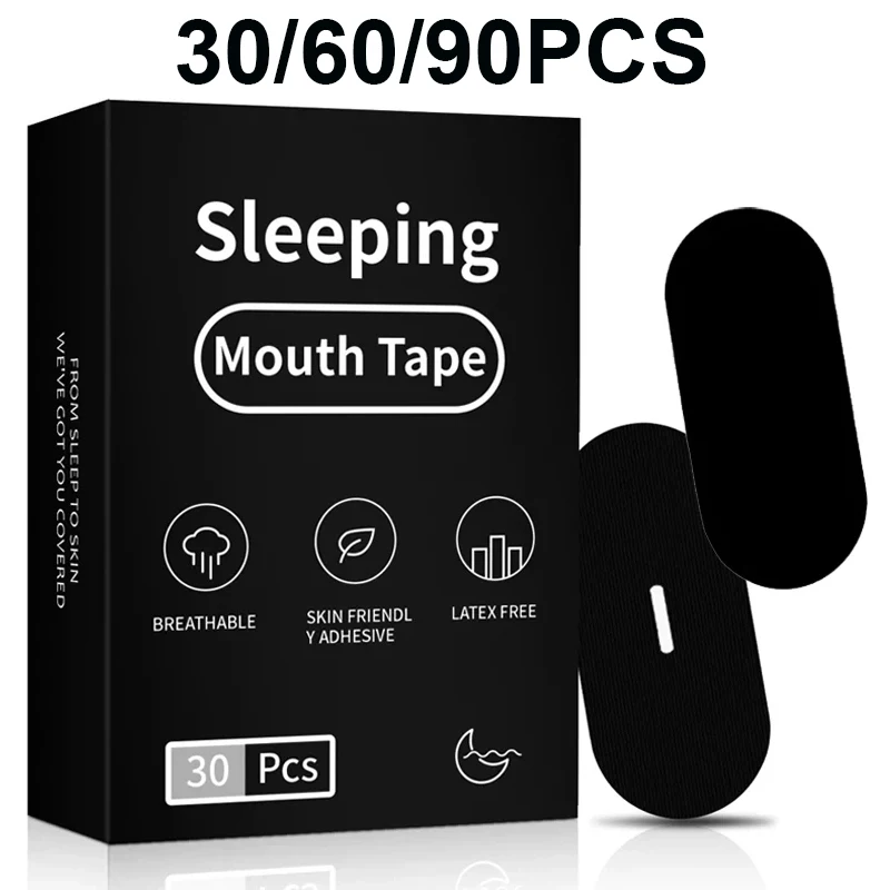 Anti Snoring Mouth Tape 30/60/90Pcs Medical Grade Nose Breathing Stickers for Home Travel