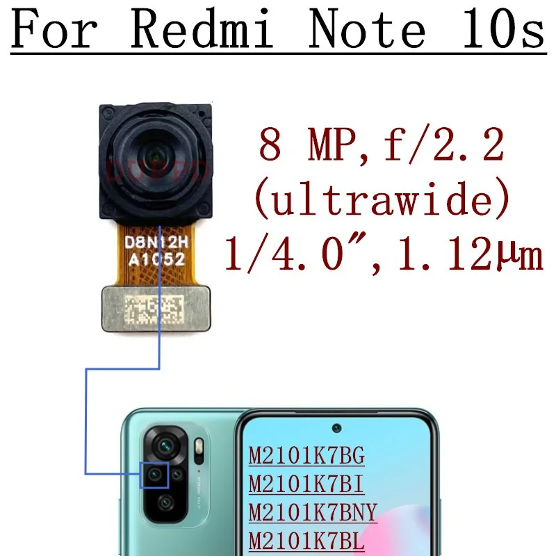 Rear Back Main Camera For Xiaomi Redmi Note 10s Front Selfie