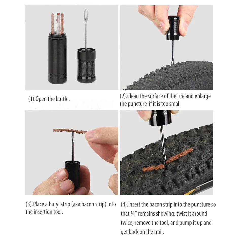 Ultimate Tubeless Tire Repair Kit - Premium Rubber Plugs & Insertion Tool