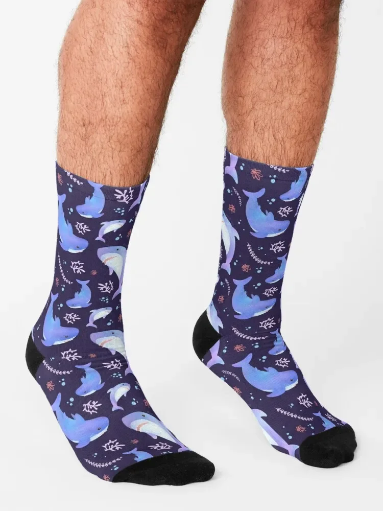 Brucie Blahaj shark under the sea pattern Socks cool socks Soccer