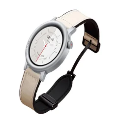 22mm Leather & Silicone Magnetic Watch Strap Bracelet - Premium Accessory for CMF Watch Pro 2 (Beige)