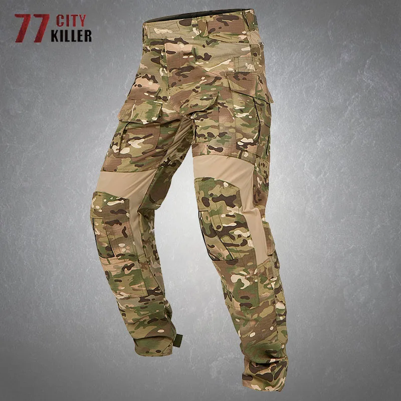 

Camouflage Tactical Pants Men Elasticity Quick Dry Breathable Cargo Trousers Outdoor Soldiers Combat Airsoft Army Military Pants