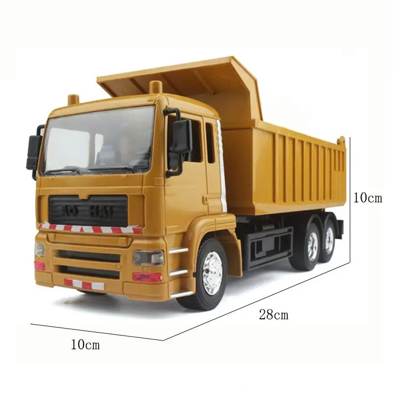 Rc Cars Dump Truck Vehicle Toys For Children Boys Xmas Birthday Gifts Yellow Color Transporter Engineering Model Beach Toys 6