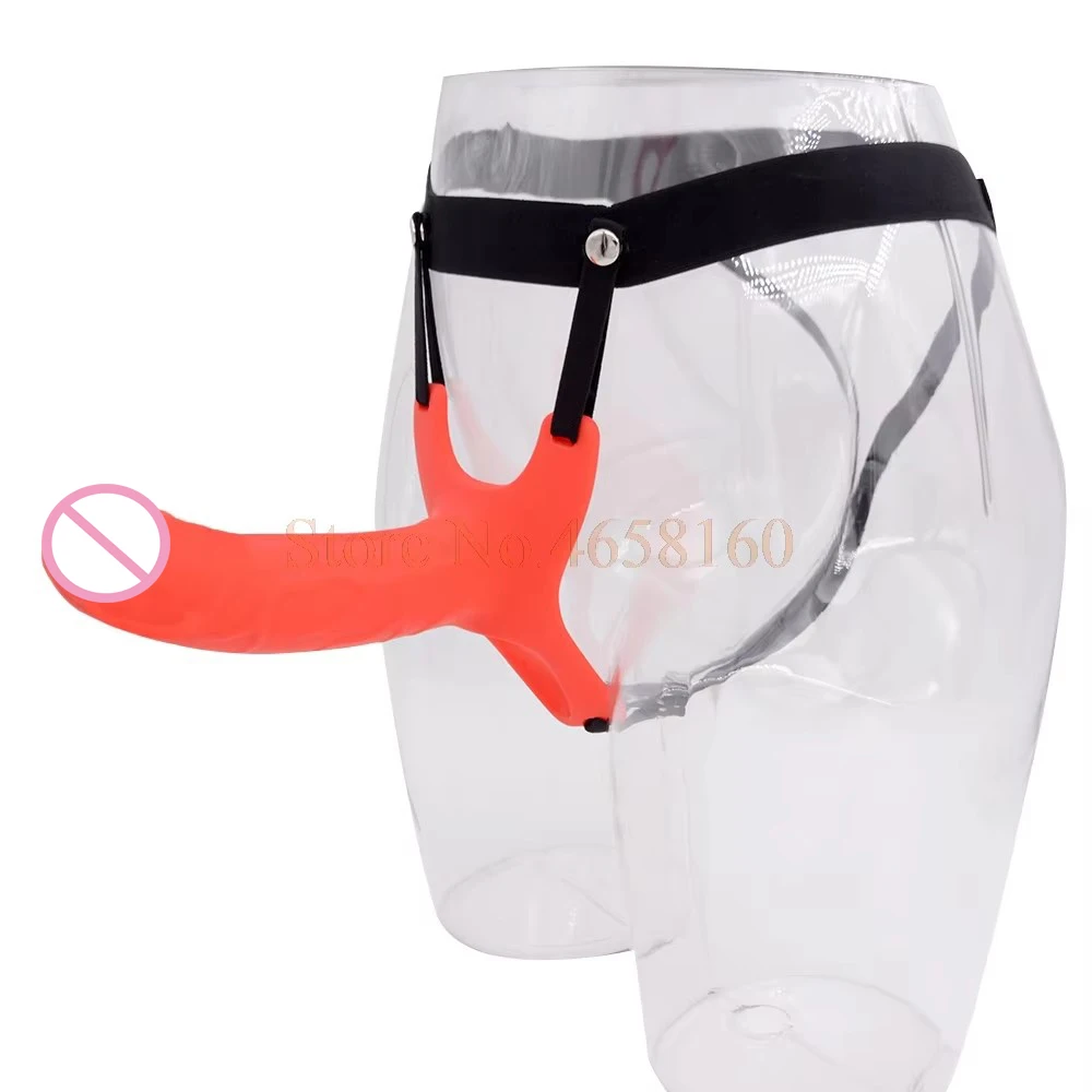 Full Silicone Strappy Hollow Penis Extender Strapon Dildo Silicone Strap on Dildo with Harness Kit Sex Toys for Men No Vibration dildo sex toys