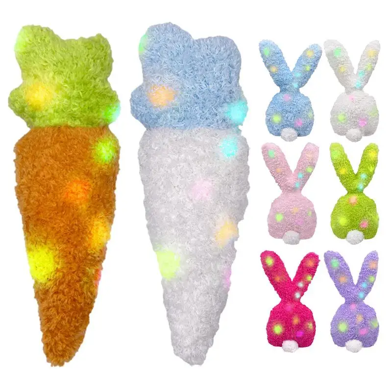 Rabbit Plush Easter Bunny Plush Toy Floppy Colorful Stuffed Animal Rabbit Toy Easter Birthday Festival Gifts For Children Kids easter stickers for kids 500pcs children s easter animal egg stickers happy easter roll stickers for card scrapbooking craft