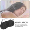 16 Pcs Disposable Eye Mask Masks Cotton for Sleeping Black Face Soft Polyester Men Blindfold Child Ear Buds 2