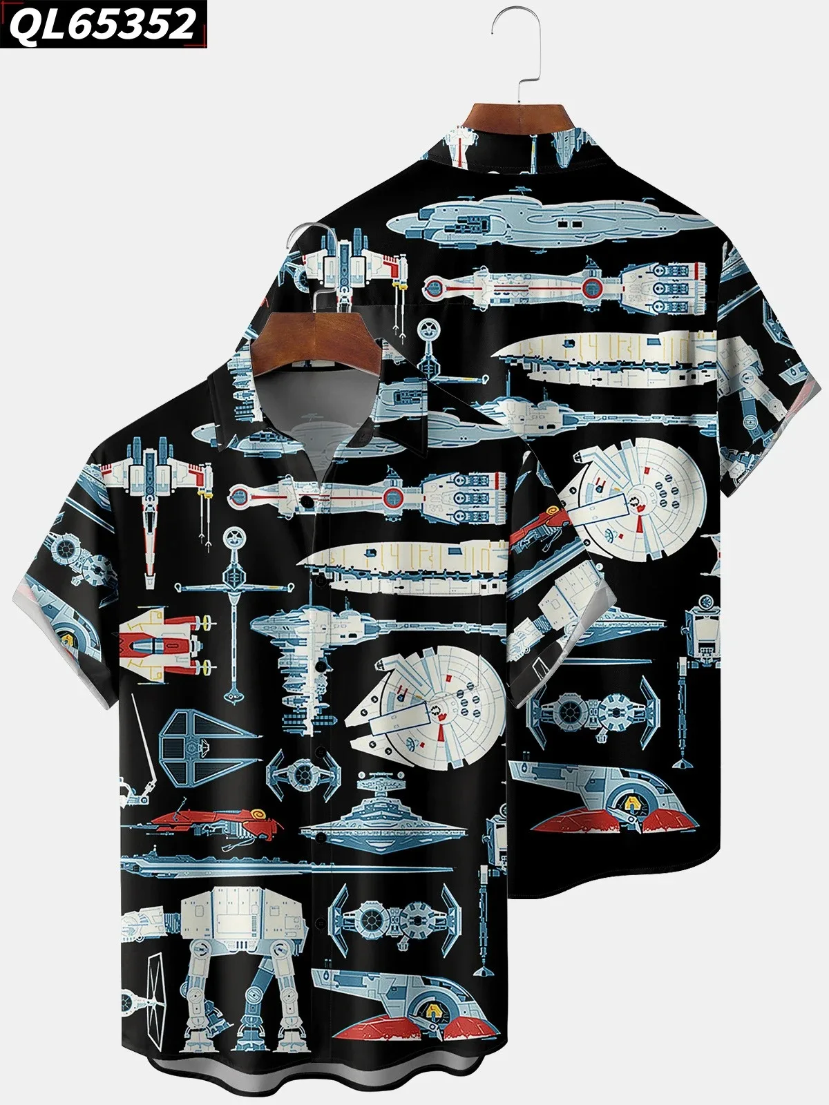 Hawaiian Shirt Man New Cartoon Pattern Fashion Clothing Summer Short Sleeve Pocket High Quality Luxury Men's Shirt 2024 Tops