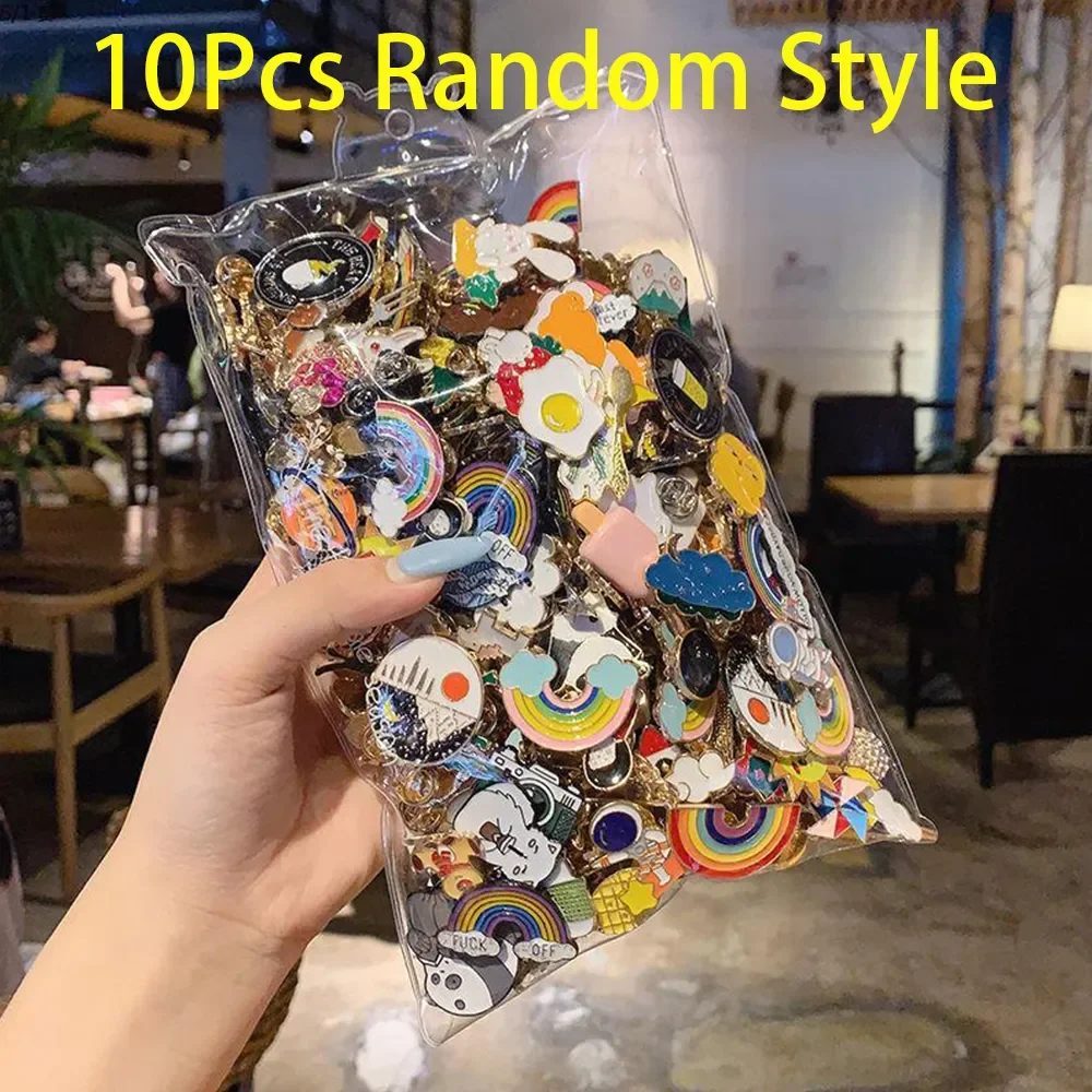 Enamel Pins 5/10/20Pcs Diversity Random Badges For Cartoon Clothes Bag