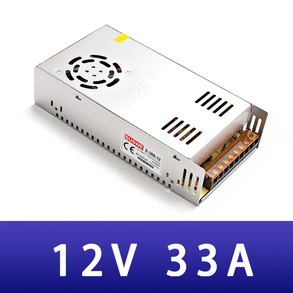 

DC 12V 33A Switching Power Supply 396W 33000mA 110V-220V AC Transformer Power LED lighting Adapter