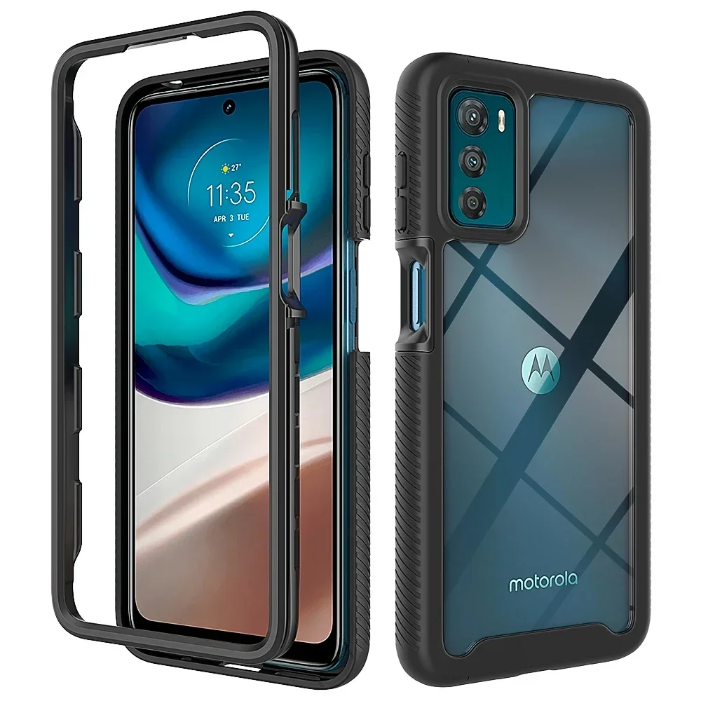 Hybrid Rugged Shockproof Transparent Phone Case with TPU Frame