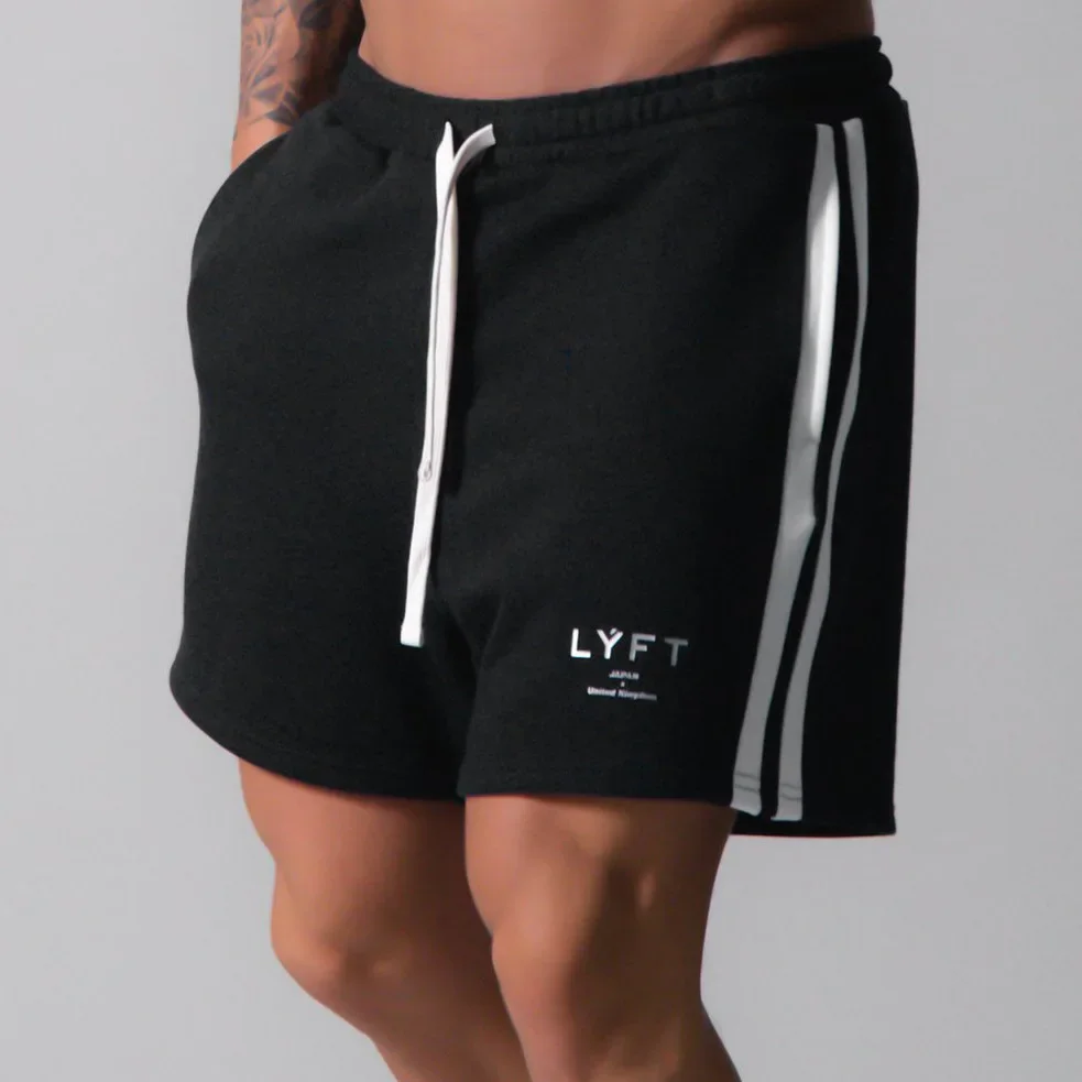 Men's Sport Shorts Lyft Muscle Fitness Bros Summer Running Training Breathable Elastic Casual Ins Pants Skateboard Long Trousers
