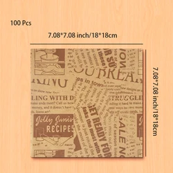 Oil - Proof Food Wrapper Wax Paper - 100 Sheets for Bread, Sandwiches, Burgers, and Fries (Brown)