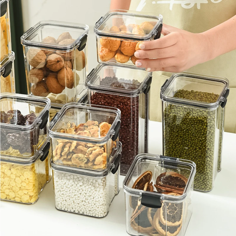 

Герметичный пластиковый контейнер для хранения пищевых продуктов, высушенные банки с крышкой, контейнер для холодильника, контейнер для хранения пищевых продуктов, контейнер-органайзер для кухни