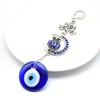 Turkish Blue Evil Eye Amulets Moon Owl Wall Protection Hanging Lucky Pendant Wind Chimes Garden Home Decorations Ornament Gift 4