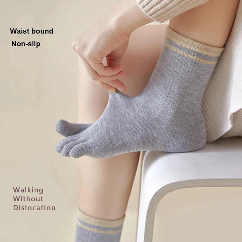 High Quality Five Finger Socks for Women Ladies Cotton Japanese Retro Harajuku Casual Anti Friction Deodorant Toe Sock Fashions