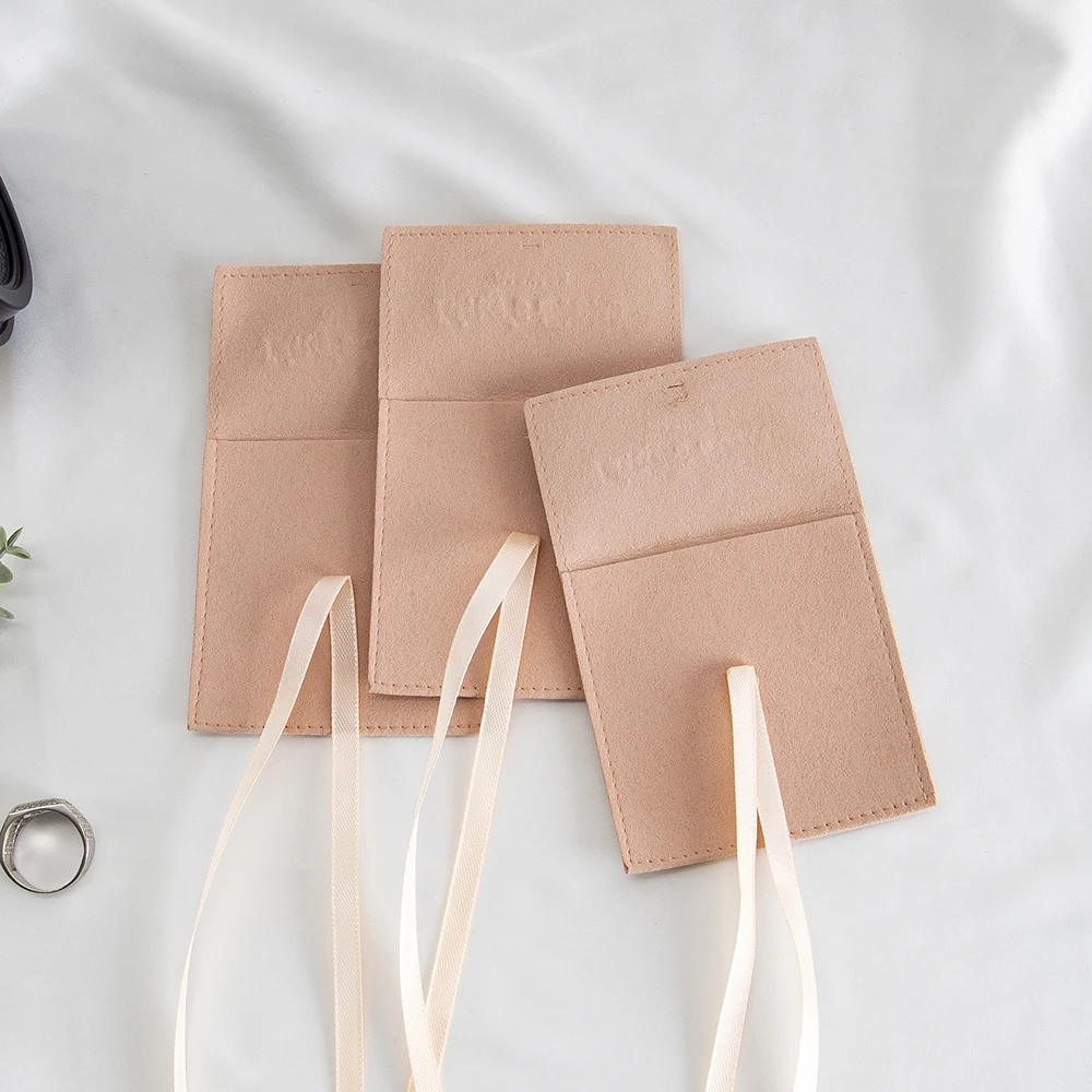 50 Stück individuell gestaltete, exquisite Schmuck-Mikrofaser-Schleifenbeutel, Umschlag-Bänderbeutel, Hochzeitsgeschenke, Geschenkverpackungen für Süßigkeiten und Schokolade – Detail 4