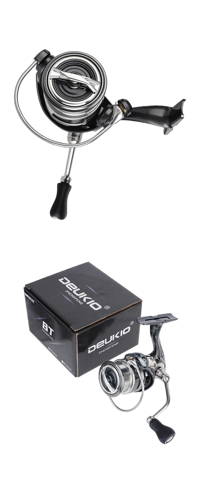DEUKIO Spinnrolle zum Meeresangeln, ultraleicht, nur 145 g, CNC-Schraubgriff, 5,2:1 maximale Zugkraft 6 kg, für Salzwasser und Süßwasser – Detail 11