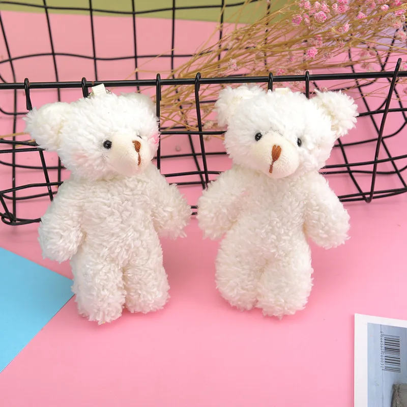 12cm Teddy Bear Plush Dolls Toys Girl Kawaii Cartoon Bear Stuffed Toys Bag Pendent Cute Animal Plush Doll Keychain Children Gift