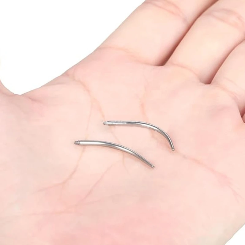 G23 Titanium Perforated Cone Insertion Needle 1PC 14G/16G/19G/20G Curved Taper Stretch for Nose/Ears/Bellybutton/Lips/Eyebrow