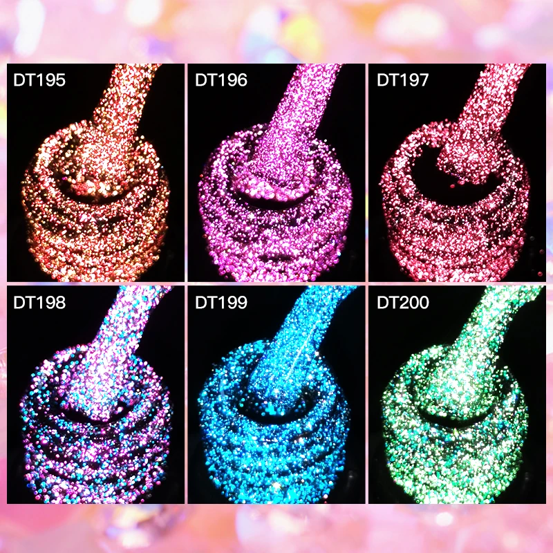 Glitter gel manicure effect