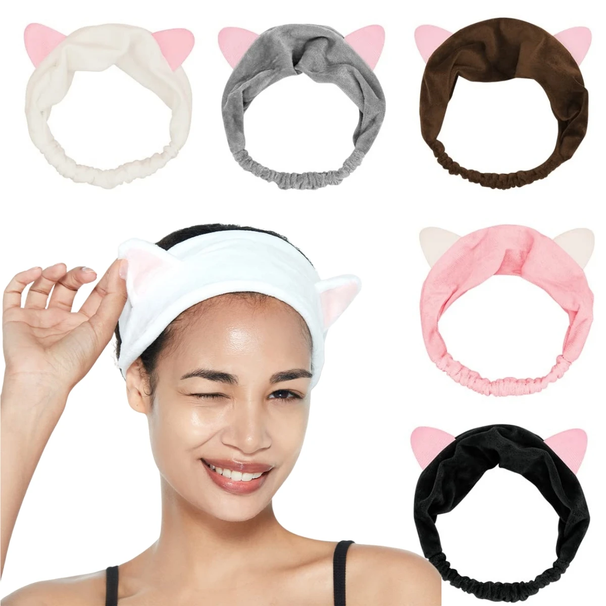 CuteSpaHeadbandforWashingFaceMakeupHeadbandSkinCareHeadband