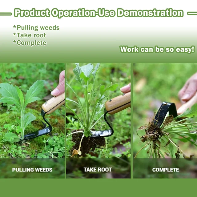 Effortless Weed Removal Tool - T TOVIA Handheld Dandelion Puller & Garden Fork, Durable Metal Construction for Lawn Care 3