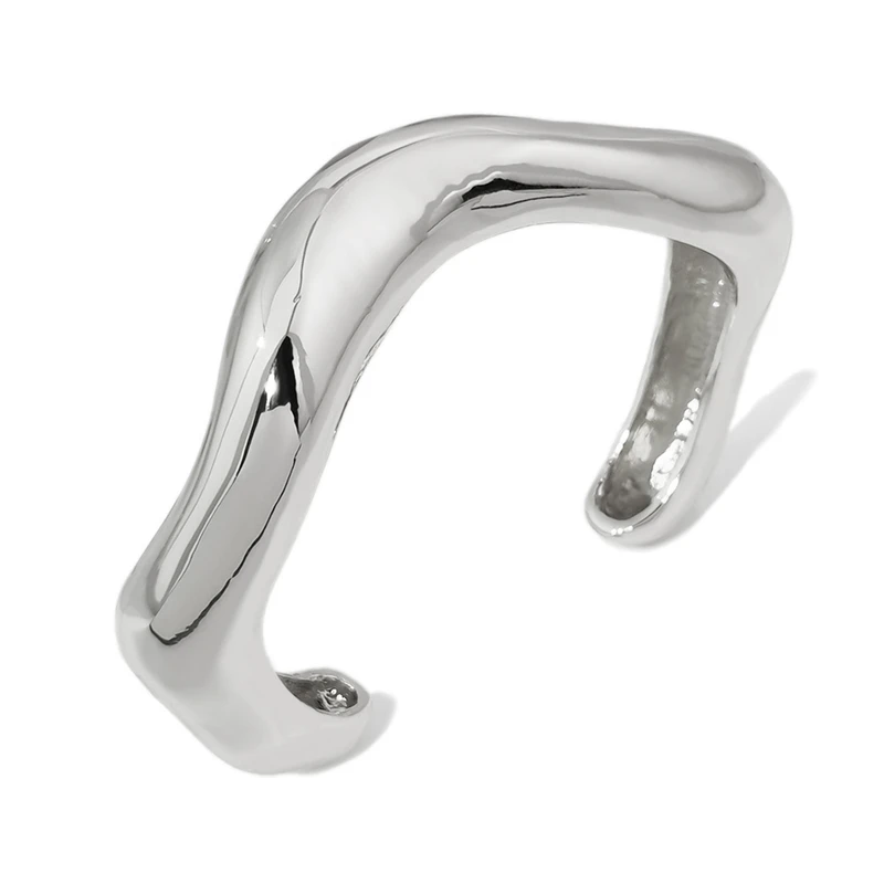 Exaggerated thick heavy metal women's cuff bracelet punk gothic irregular wide arm bracelet jewelry punk men's bangle bracelet