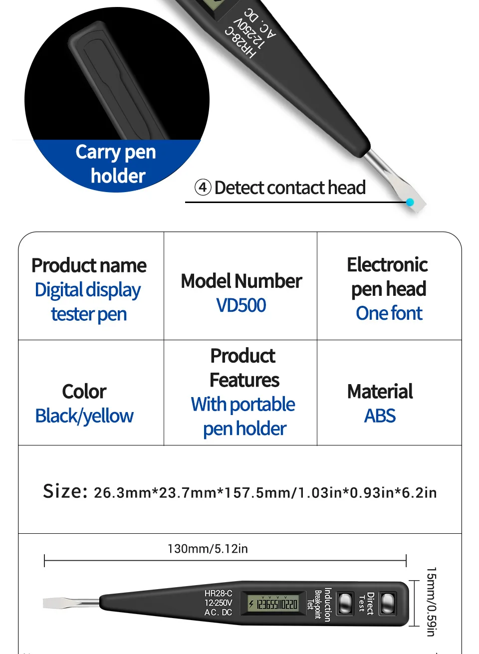 Description Picture 4 of itemAMITOU Digital Voltage Test Pen Zero live line detection Tester Voltage Meters Professional Multimeter Pen Socket Voltimetro