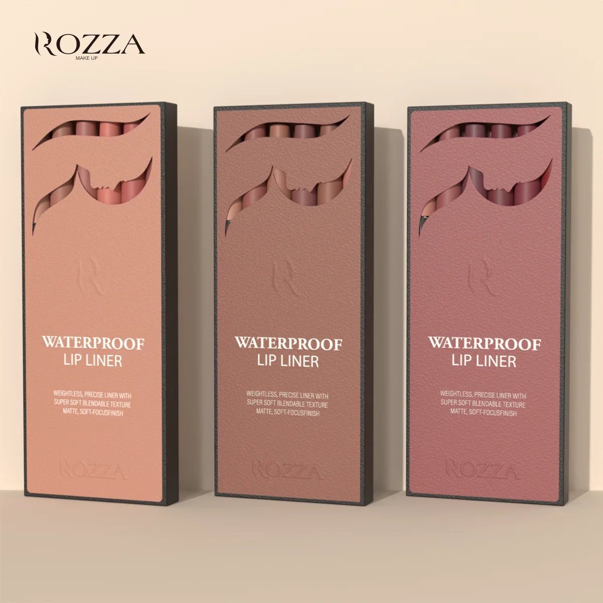 Rozza 6pcs Lip Liner Set,Velvet Matte Long-Lasting Waterproof Super Soft Blendable Texture Matte Soft Lip Liner 5